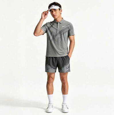 Áo Polo Tennis Nam Nike Dri-FIT Chính Hãng màu xám khói cao cấp