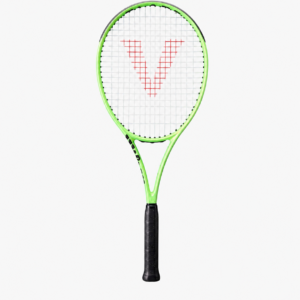 Vợt tennis chuyên nghiệp Wilson Blade V9 2024 màu xanh ngọc lục bảo in logo chữ V đỏ trên mặt lưới tại vot.io.vn.